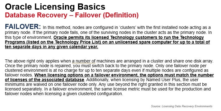 oracle licensing failover