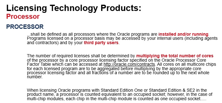 oracle processor license